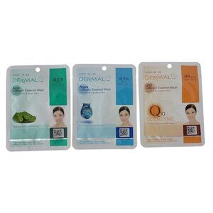 Lot Of 3 Dermal Collagen Essence Mask Aloe/Aqua/Q10 New